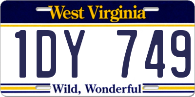 WV license plate 1DY749
