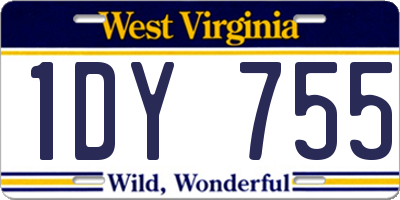 WV license plate 1DY755