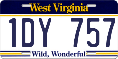 WV license plate 1DY757