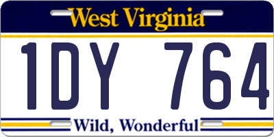 WV license plate 1DY764