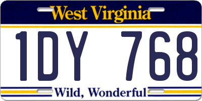 WV license plate 1DY768