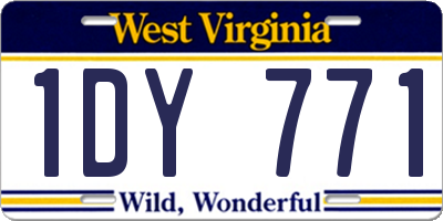 WV license plate 1DY771