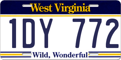 WV license plate 1DY772