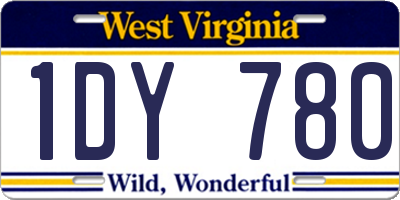WV license plate 1DY780