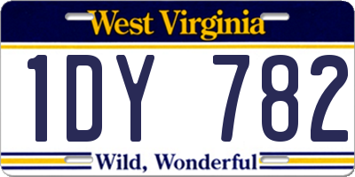 WV license plate 1DY782