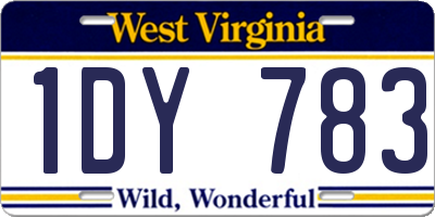 WV license plate 1DY783