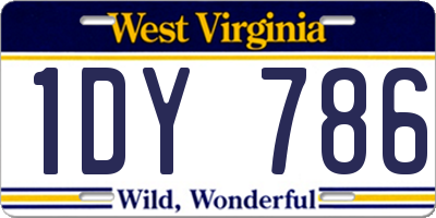 WV license plate 1DY786
