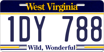 WV license plate 1DY788