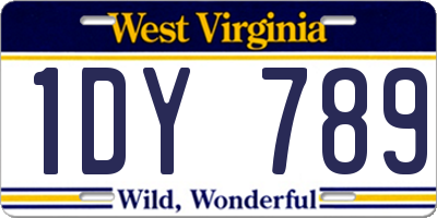 WV license plate 1DY789