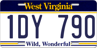 WV license plate 1DY790