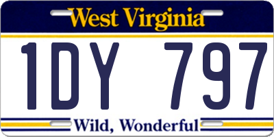WV license plate 1DY797