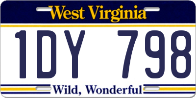 WV license plate 1DY798