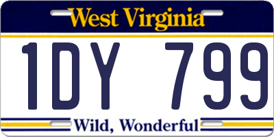 WV license plate 1DY799
