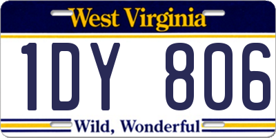 WV license plate 1DY806