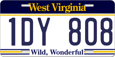 WV license plate 1DY808