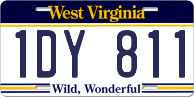 WV license plate 1DY811