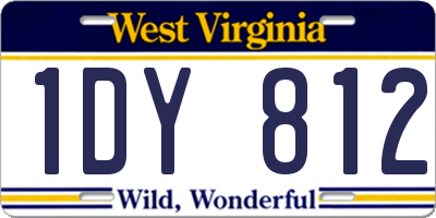WV license plate 1DY812