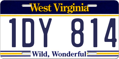 WV license plate 1DY814