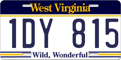 WV license plate 1DY815