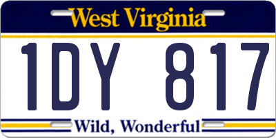 WV license plate 1DY817