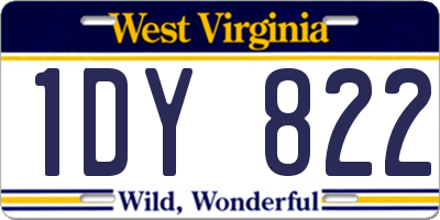 WV license plate 1DY822