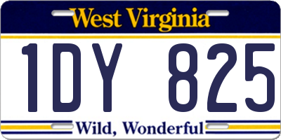 WV license plate 1DY825
