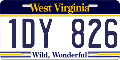 WV license plate 1DY826