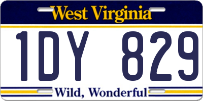 WV license plate 1DY829