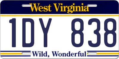 WV license plate 1DY838