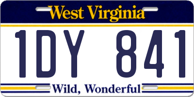 WV license plate 1DY841