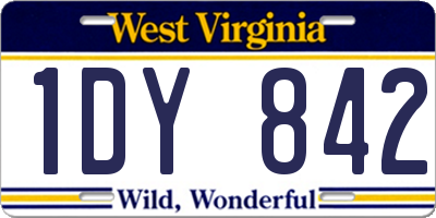 WV license plate 1DY842