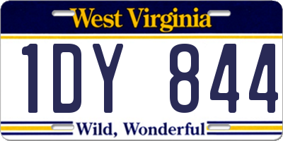 WV license plate 1DY844