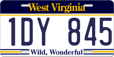 WV license plate 1DY845