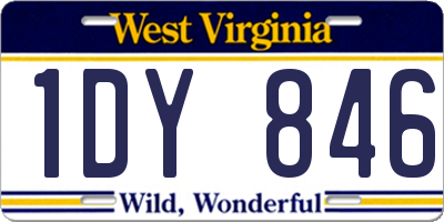 WV license plate 1DY846