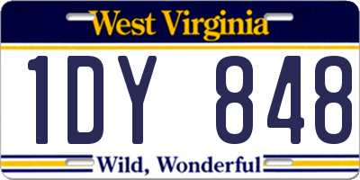 WV license plate 1DY848