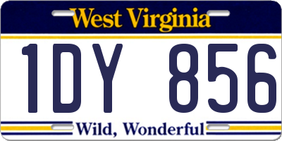 WV license plate 1DY856