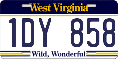 WV license plate 1DY858