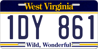 WV license plate 1DY861
