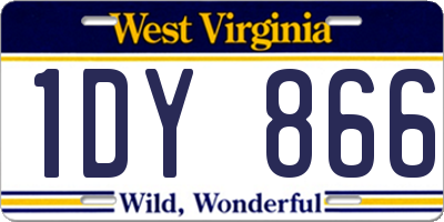 WV license plate 1DY866