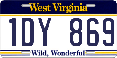 WV license plate 1DY869