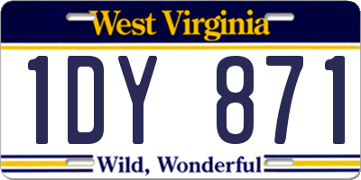 WV license plate 1DY871