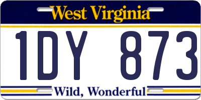 WV license plate 1DY873