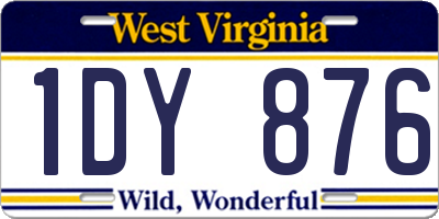 WV license plate 1DY876