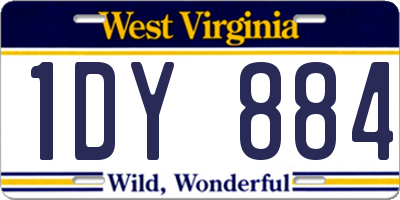 WV license plate 1DY884