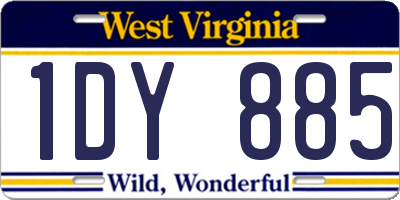 WV license plate 1DY885