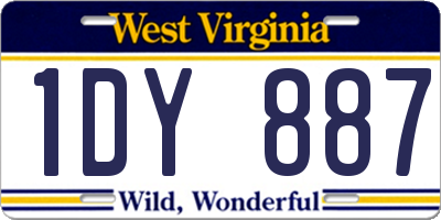 WV license plate 1DY887