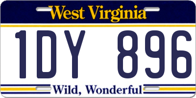 WV license plate 1DY896