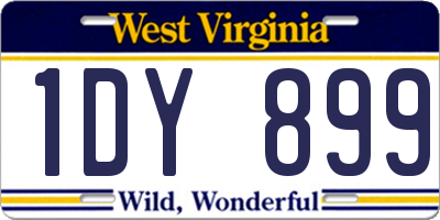 WV license plate 1DY899