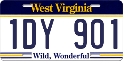WV license plate 1DY901