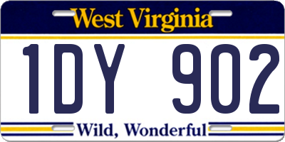 WV license plate 1DY902